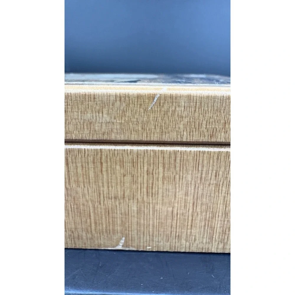 Vintage Square Wooden Trinket /Stash Box with Goose Decal on Lid